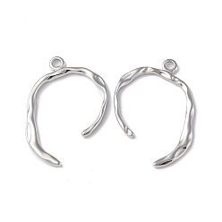 Нержавеющая Сталь Цвет Не тускнеющие 304 подвески из нержавеющей стали, цвет нержавеющей стали, 27x22.5x2 мм, отверстие : 1.6 мм