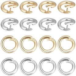 Золотой & Серебряный 30шт. 2 цвета латунные застежки-крутилки, кольцо, золотой и серебряный, 5.5x1 мм, отверстие : 3 мм, 15 шт / цвет