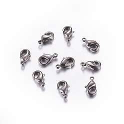 Gunmetal Brass Lobster Claw Clasps, Parrot Trigger Clasps, Cadmium Free & Nickel Free & Lead Free, Gunmetal, 12x7x3mm, Hole: 1mm