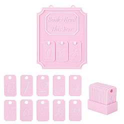 Pink Пластиковые книги, прочитанные в этом году, книжная полка, прилавок, книжное украшение, розовые, 40x23.5x1.3 мм