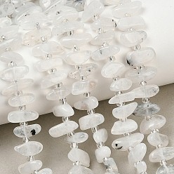 Rainbow Moonstone Brins de perles de pierre de lune arc-en-ciel naturel, nuggets, Grade a, 8.5~19x3.5~10x3.5~8mm, Trou: 0.8mm, Environ 43~60 pcs/chapelet, 15.75'' (40 cm)
