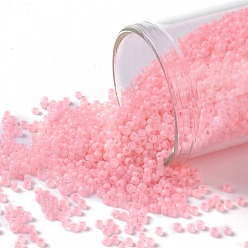 (145F) Ceylon Frost Innocent Pink TOHO Round Seed Beads, Japanese Seed Beads, Frosted, (145F) Ceylon Frost Innocent Pink, 15/0, 1.5mm, Hole: 0.7mm, about 135000pcs/pound