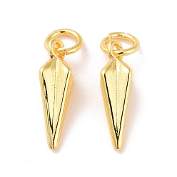 Настоящее золото 18K Латунь прелести, с целью перехода в кольце, без кадмия и без свинца, конус, реальный 18 k позолоченный, 14x5x5 мм, отверстие : 3 мм