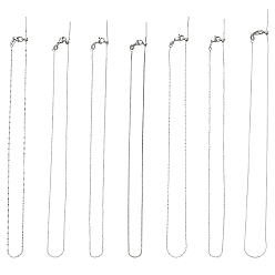 Stainless Steel Color 7Pcs 7 Styles 304 Stainless Steel Chain Adjustable Slider Necklaces, Non-Tarnish, Stainless Steel Color, 17.52~17.91 inch(44.5~45cm), 1pc/style
