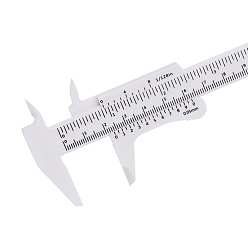 Белый Пластиковый скользящий штангенциркуль, двойная шкала, портативная линейка мм/дюйм, белые, диапазон измерения: 12см