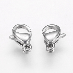 Stainless Steel Color 304 Stainless Steel Lobster Claw Clasps, Stainless Steel Color, 9x6x3mm, Hole: 1mm