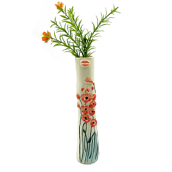 Tomato Resin Vases, Home Decorations, Column with Flower, Tomato, 45x205mm