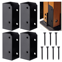 Черный Соединители кронштейнов для стальных перил палубы, кронштейны для перил ограждения, с винтами, чёрные, 92x44x45.5 мм