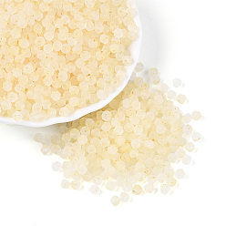 Бледно-Золотистый Бусины из матового стекла, круглое отверстие, двухконусные, с золотой порошок, бледно золотарник, 4.5x3.5~4 мм, отверстие : 1.1 мм, Около 6428 шт / фунт