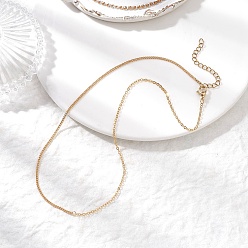 Золотой 1.5мм латунные цепочные ожерелья панцирного плетения для женщин, с 304 концевыми цепями из нержавеющей стали, золотые, 15.75 дюйм (40 см)