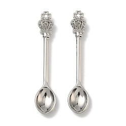 Платина Большие сплавочные подвески, ложечные талисманы, стойки покрытие, без кадмия и без свинца, платина, 58x11.5x7.5 мм, отверстие : 1.8 мм