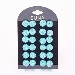 202_Аквамарин Подарок для валентина для нее, 925 серьги из стерлингового серебра австрийского хрусталя, мяч серьги, круглые, 202 _аквамарин, 4 мм