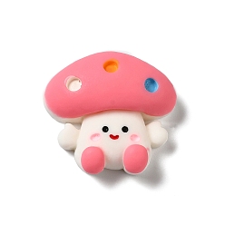 Светло-Вишневый Непрозрачные кабошоны из смолы, гриб, светло-вишневый, 23.5x25x10 мм