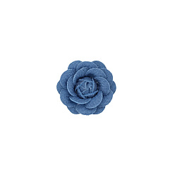 Light Sky Blue Denim Cloth Cabochons, for Garment Accessory, Flower, Light Sky Blue, 50mm