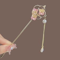 Flower Alloy Hair Sticks, Hair Accessories for Women & Girls, Flower, 180mm