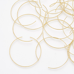 Настоящее золото 18K Латунные соединительные колечки, без кадмия, без никеля и без свинца, реальный 18 k позолоченный, 42x1 мм