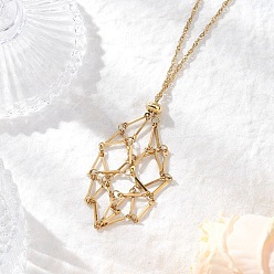 Золотой 304 Нержавеющая сталь пустой макраме мешочек кулон сингапурская цепочка ожерелье изготовление, с латунными скользящими бусинами, золотые, 29.25 дюйм (74.3 см)