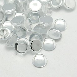 Clear Imitation Taiwan Acrylic Rhinestone Cabochons, Flat Back & Smooth, Half Round, Dome, Clear, 18x8mm