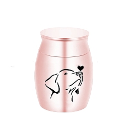 Dog Stainless Steel Cremation Urn, For Commemorate Kinsfolk Pet Cremains Container, Column, Dog, 30x40mm