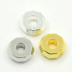 Gemischte Farbe Aluminium Zwischen perlen, Achteck, Gemischte Farbe, 8x8x3 mm, Bohrung: 2 mm