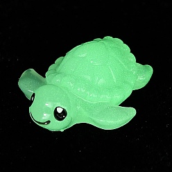 Белый Светящиеся смоляные украшения в виде черепах, светящиеся в темноте украшения, микроландшафтные украшения сада, белые, 26x22x9 мм