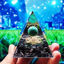 Темный Голубой Украшения башни пирамиды из смолы, Украшение рабочего стола для домашнего офиса, удачный подарок, темные голубые, 60x60x60 мм