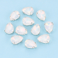 Кристалл Пришить бусины монте из стразов, с настройками латуни, аксессуары для одежды, слеза, кристалл, 14x10.5x5.5 мм, отверстие : 1 мм, около 500 шт / упаковка