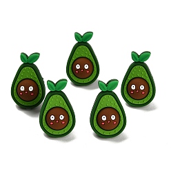 Avocado Силиконовые бусины, фокусные бусы, темно-зеленый, авокадо, 27x17x15 мм, отверстие : 2 мм