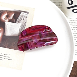 Средний Фиолетово-красный Заколки для волос из пвх, аксессуары для волос для женщин и девочек, средне фиолетовый красный, 82x45 мм