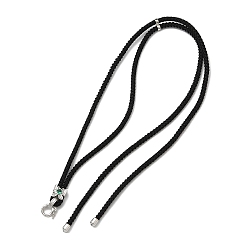 Платина Нейлоновый шнур ожерелья выводы, с застежками-бабочками из латунного микрофибриллита, без свинца и без кадмия, платина, 350~360x2 мм, Бабочка: 9x9x7 mm