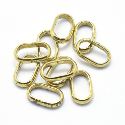 Raw(Unplated) Brass Linking Rings, Oval, Lead Free & Cadmium Free & Nickel Free, Unplated, 10x6x2mm, Inner Diameter: 4x8mm