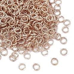 Розовое Золото Железа открыты кольца прыжок, без кадмия и без свинца, розовое золото , 21 датчик, 4x0.7 мм, внутренний диаметр: 2.6 мм, Около 20000 шт / 1000 г