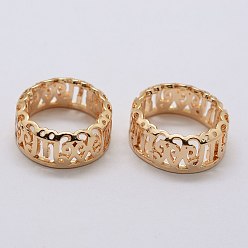 Light Gold Brass Sew on Prong Settings, Filigree Open Back Claw Settings for Pointed Back Rhinestone, Flat Round, Light Gold, Tray: 18mm, 20.6x9mm