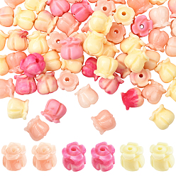 (52) Непрозрачная лаванда 60шт. 3 цвета синтетический коралл, резные окрашенные бусины, цветок, разноцветные, 8~8.5x8~8.5 мм, отверстие : 1.5 мм, 20 шт / цвет
