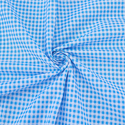 Светло-Голубой Хлопчатобумажная ткань с рисунком тартана, для аксессуаров для одежды, Небесно-голубой, 1600x1000x0.2 мм