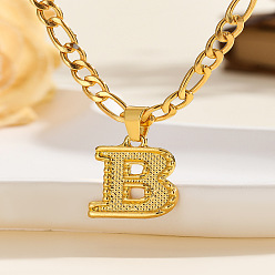 Letter B 304 цепочка с подвеской в виде Фигаро из нержавеющей стали, золотые, В письме, 17.72 дюйм (45 см)