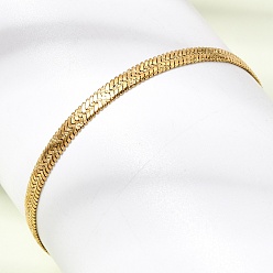 Золотой 304 браслеты из змеиной цепи из нержавеющей стали для женщин, золотые, 7.28 дюйм (18.5 см)