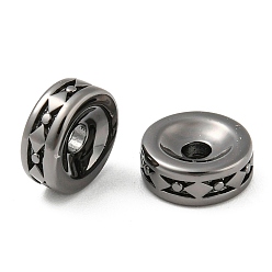 Черный Цвет Металла Покрытие стойки экологически чистыми латунными бусинами, без кадмия и без свинца, колонка, металлический черный , 8.5x3 мм, отверстие : 2 мм