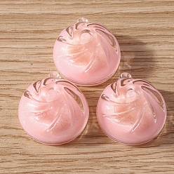 Pink 10Подвески из полупрозрачной смолы в форме еды, очаровательные булочки с начинкой на пару, розовые, 28x24 мм, 10 шт / комплект