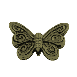 Античная Бронза Сплавочные овальные бусины тибетского стиля , без кадмия, без никеля и без свинца, бабочка, античная бронза, 12x17x3 мм, Отверстие : 1 мм , около 560 шт / 1000 г