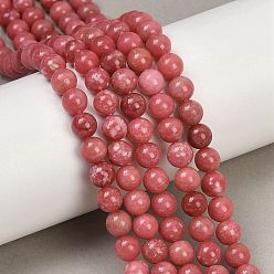 Тулит Натуральные нитки из бисера тулита, круглые, 6 мм, отверстие : 0.6 мм, около 71 шт / нитка, 15.55''~15.75'' (39.5~40 см)