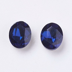 Тёмный Индиго Имитация австрийского хрусталя горный хрусталь, класс А, задние и задние, овальные, темного индиго, 8x6x3.5 мм