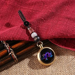 Дракон Светящаяся латунь и лэмпворк двенадцать зодиакальных вращающихся подвесных украшений, светится в темноте, удачи ручной веревки висячие украшения, дракон, 10 см