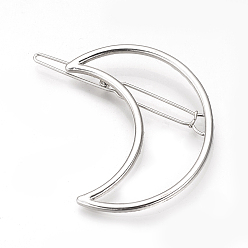 Platine Broches en alliage, sans cadmium et sans plomb, pour clip écharpe, lune, platine, 51x39mm