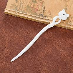 Белый Деревянные палочки для волос в форме лисы для женщин и девочек, белые, 150 мм
