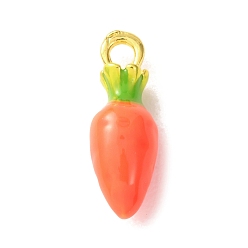 Carrot Подвески из эмали и сплава, овощные прелести, золотые, морковные прелести, 18x7x6.5 мм, отверстие : 2 мм