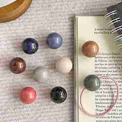 (52) Непрозрачная лаванда Акриловые бусины, с золотой порошок блеск, круглые, разноцветные, 17.8x17.6 мм, отверстие : 2.9 мм