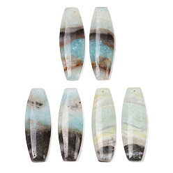 Flower Amazonite Подвески из натуральных цветов амазонита, овальные амулеты, 37.5~40x13~13.5x4~4.5 мм, отверстие : 1.2 мм