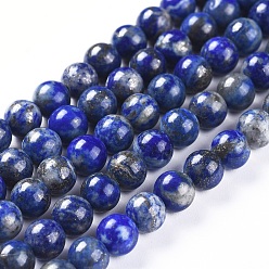 Lapis Lazuli Natural Lapis Lazuli Beads Strands, Round, 6mm, Hole: 1mm, about 58pcs/strand, 15.28 inch(38.8cm)