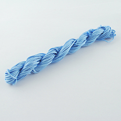 Light Sky Blue Nylon Thread, Nylon Jewelry Cord for Custom Woven Bracelets Making, Light Sky Blue, 1mm, about 26.24 yards(24m)/bundle, 10bundles/bag, about 262.46 yards(240m)/bag